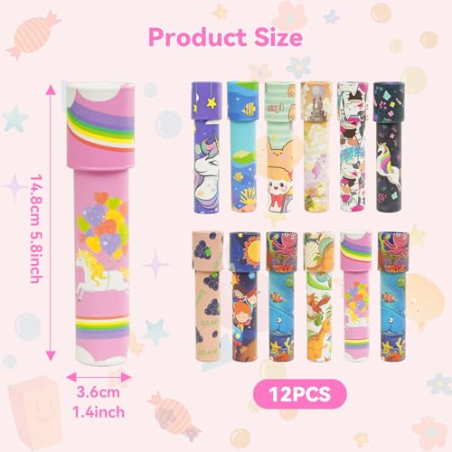xolear 12 Stück Klassisches Kaleidoskope, Retro Kaleidoskope Lernspielzeug, Kindergeburtstag Gastgeschenke, Kaleidoskop Mitgebsel für Neujahr, Weihnachten, Klassenzimmer Preise (Zufällige Farbe)