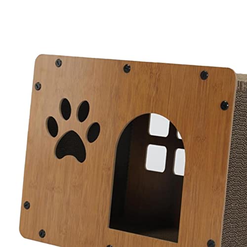 Fenteer Arranhador de gato Lounge papelão ondulado dois pisos de espaço usado para dois gatos multif