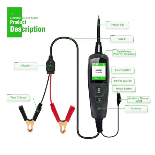 Testeur automobile de tension et résistance avec sonde 2m - 4