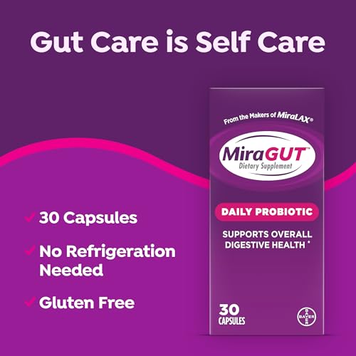 MiraGUT Daily Probiotic, from the Makers of MiraLAX, Probiotics for Digestive Health, Gluten-Free Supplement, Probiotic for Women and Men, Support Overall Digestive Health, 30 Ct - image 6