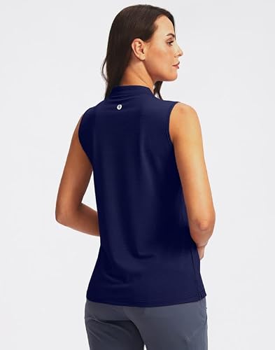 Santiny Women's Sleeveless Golf Shirt V-Neck Lightweight Quick Dry Tennis Tank Tops Golf Polo Shirts For Women(Navy_M) #TOP1