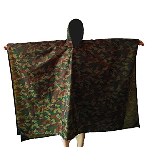 adgbd Imperméable Camouflage Poncho Pluie Multifonctionnel Veste Pluie Légère Cape Pluie Capuche Imperméable, Ripstop Pliable Imperméable Unisexe Convient pour Le Camping en Plein Air Randonnée Pêche Cover