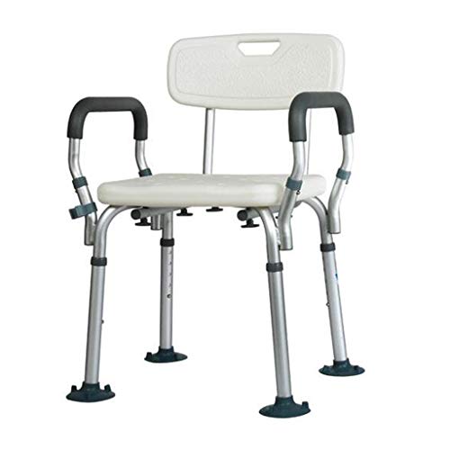 À Toute épreuve Tabouret Bain/Douche Siège Baignoire Fauteuil élévateur de Douche avec Ventouse Pieds Poignée Confortable Prévention des Chutes 5 réglable en Hauteur pour Personnes âgées handicapé