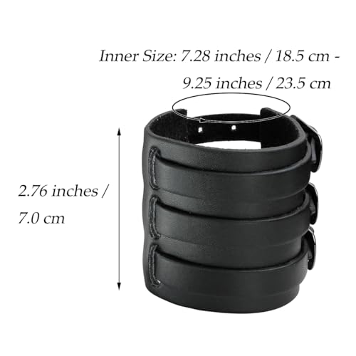 Pulseras de cuero punk para hombres y mujeres miniatura 3