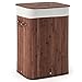 Giantex Laundry Hamper Bamboo Rectangle Basket Washing Cloth W/Bin Rangier Lid Laundry Basket Laundry Basket (Brown)