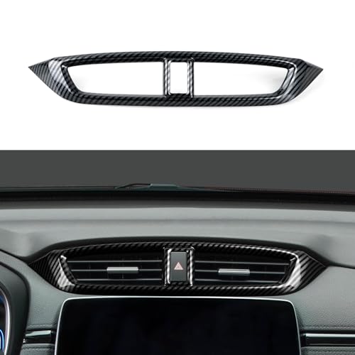 Image of Center Air Vent Outlet Panel Decals for Honda CR-V 2017-2022 Accessories CRV ABS Carbon Fiber Stickers
