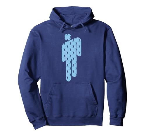 Image of Official Billie Eilish Indie-pop Music Merch for Fans Pullover Hoodie, Adult Unisex, Navy Blue, Medium