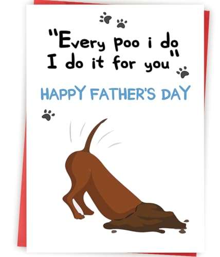 Zyulin Funny Dog Dad Fathers Day Card Gifts from Son Daughter, Cute Dog Dad Gifts for Men, Fathers Day Cards from Dog