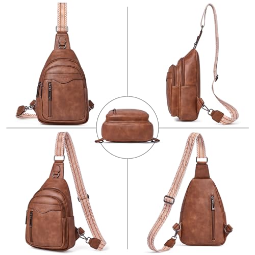 Image of cakang Womens Sling Bag Crossbody Bags for Women Vegan Leather Sling Backpack Daypack Fanny Pack Crossbody Purse Travel