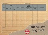 autoclave engineers f-250-c  Autoclave Log Book: Sterilizing Logbook Sheets, Sterilization Record Book Record Your Tests for All Ultrasonic Cleaners, Sterilizing Logbook.