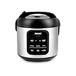 AROMA® Digital Rice Cooker, 4-Cup (Uncooked) / 8-Cup (Cooked), Steamer, Multicooker, Slow Cooker, Oatmeal Cooker, Auto Keep Warm, 2 Qt, Stainless Steel Exterior
