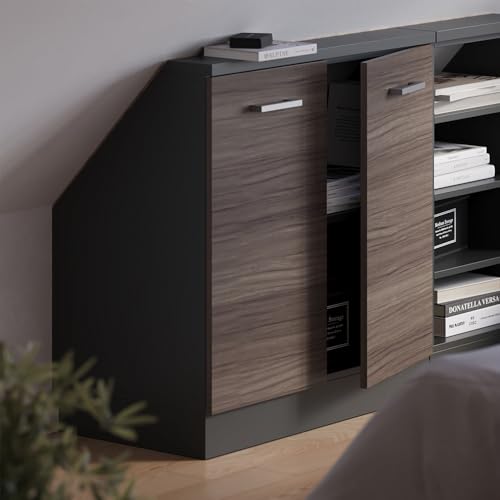 Vicco Mobile Sottotetto Grigio Nobile/Antracite Con 2 Porte - 7