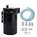 ESPEEDER Universal Aluminum Car Truck Engine Oil Catch Can Tank Polish Baffled Reservoir Black 300ml