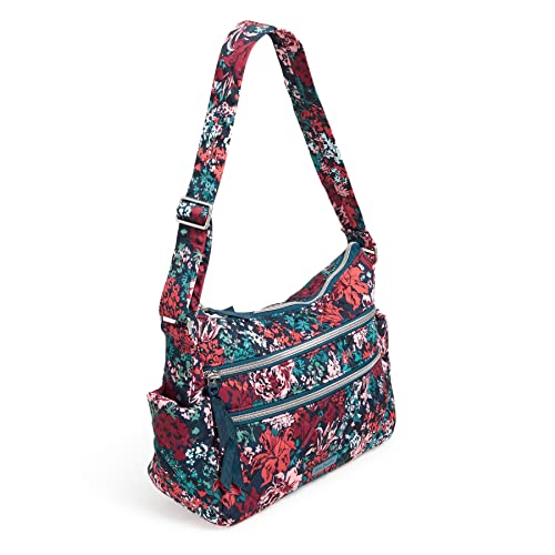 Vera Bradley Women's Performance Twill Triple Zip Shoulder Satchel Purse, Cabbage Rose Cabernet, One Size #TOP27