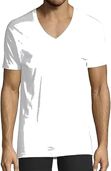 Stafford 4-Pack Men's Blended Cotton V-Neck T-Shirts White