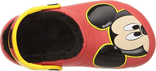 Image of Crocs Unisex Fun Lab Lined Mickey Mouse Clog, Flame, 1 M US Little Kid