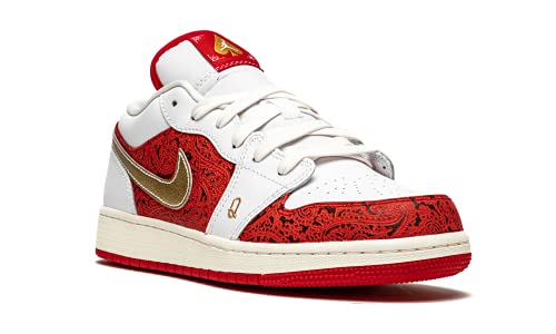 Nike Jordan Youth Air Jordan 1 Low SE GS DJ5186 100 Spades - Size 4.5Y White/Metallic Gold 4.5 Big Kid4