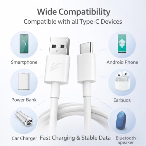 Image of mPix Flash Fast Charging USB Type-C Cable | FlashCharge Support | Compatible with Vivo Y20 /Y20i /Y20G /Y30 /Y31 /Y33s /Y51 /Y52 /Y53 /V17 / V19 /V20 /V21 /V23 /S1 /S1 Pro & Other Type-C Model