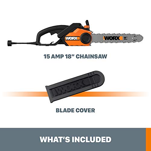 Worx Wg304.2 Saw 18-Inch 15.0 Amp Electric Chainsaw With Auto-Tension, Chain Brake #TOP5