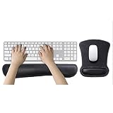 TYXTYX Skórzana nakładka na nadgarstek, na klawiaturę i mysz, nakładka na nadgarstek, z pianką memory, ergonomiczna, odciążająca nadgarstek, do komputera i laptopa
