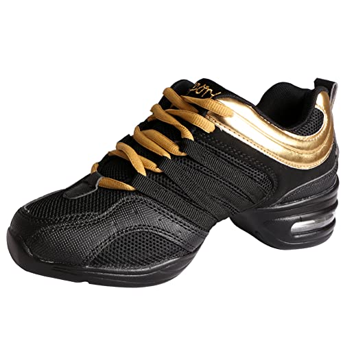 Women's Jazz Shoes Mesh Split Sole Dance Sneakers Ladies Lace Up Ballroom Fitness Dancing Shoe