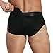 Leo Mens Padded Butt Enhancing Boxer Brief,Black,Medium