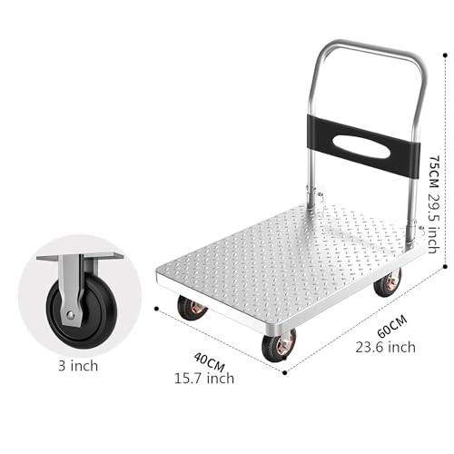 Carro plegable de acero con ruedas giratorias 360° miniatura 2