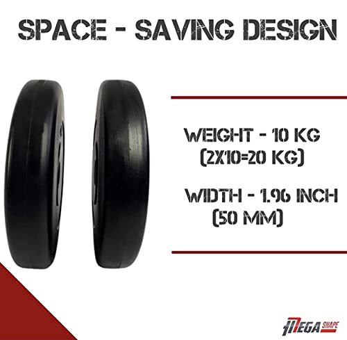 Foto von MegaShape 20kg Hantelscheiben 30/31 mm Set - 2X 10 kg Hantelscheibe Gewichte Set – Bumper Plates für Krafttraining, Fitness und Gewichtheben – Gewichte 30mm Hantelscheiben 10kg 30mm