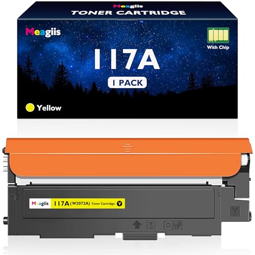 Meagiis 117A Amarillo W2072A Toner Compatible con HP 117A Amarillo Toner para HP Color Laser MFP 178nw 179fnw 150nw 150a 179fwg 178nwg Impresora (Paquete de 1)