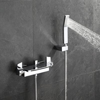 Robinet cascade en laiton massif noir style 6 pour douche et bain chic