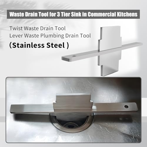 Waste Drain Tool for 3 Tier Sink in Commercial Kitchens（Stainless Steel) by XQK - Used condition - Image 2