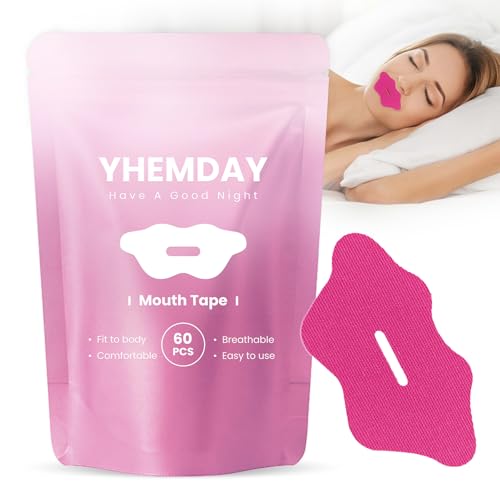 Yhemday Mundpflaster Schlafen- Mouth Tape for Sleeping 60 Stück (Rosé)Mouth Tape gegen Schnarchen & für bessere Nasenatmung