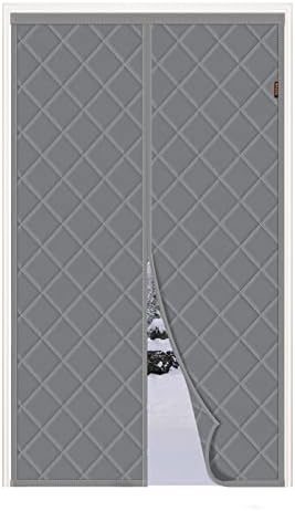 MAGZO Magnetic Thermal Insulated Door Curtain 90 X 200 cm, Sturdy Thickened Door Screen Keep Warmth Save Energy, Grey