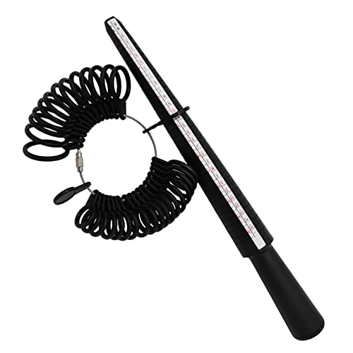 Utoolmart Ring Sizer Measuring Tool, Eu 1-33 Finger Measuring Stick Ruler Gauge With 33 Circle Models Rubber Hammer Tools Kit, For Man Or Women Jewelry Making Measuring, 1 Set #TOP3