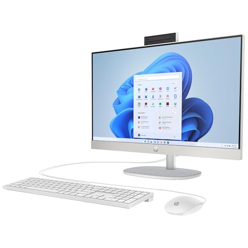 HP All-in-One PC | 23,8 FHD-Display | AMD Ryzen 5 7520U | 16 GB DDR5 RAM | 512 GB SSD | AMD Radeon Graphics| Windows 11 Home | Weiß