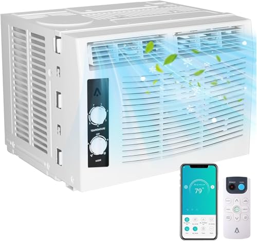 Window Air Conditioner, 5000 BTU Window AC Unit with Remote Control & Timer Function & Easy Install Kit, Fast Cooling, for Small Bedrooms