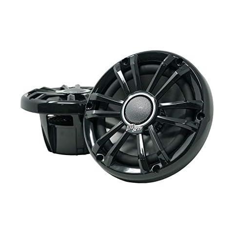 UTV Stereo Signature Series 6.5 Inch Dual Marine Speakers w/LED RGB - 2 Way Waterproof and Weather Resistant UTV Audio Stereo Sound System, 1 Pair of 6.5" Speakers Cover