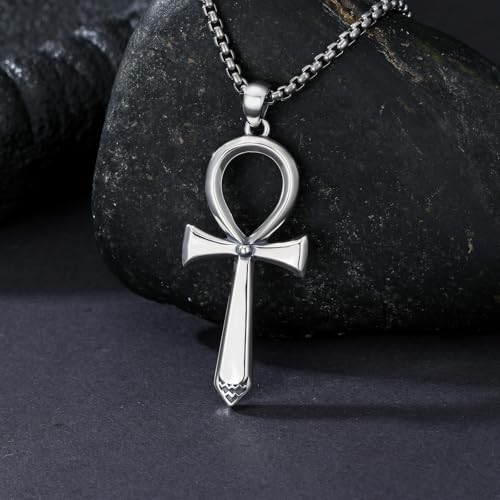 Croix Ankh en argent 925, le cadeau idéal avec chaîne ajustable - 2