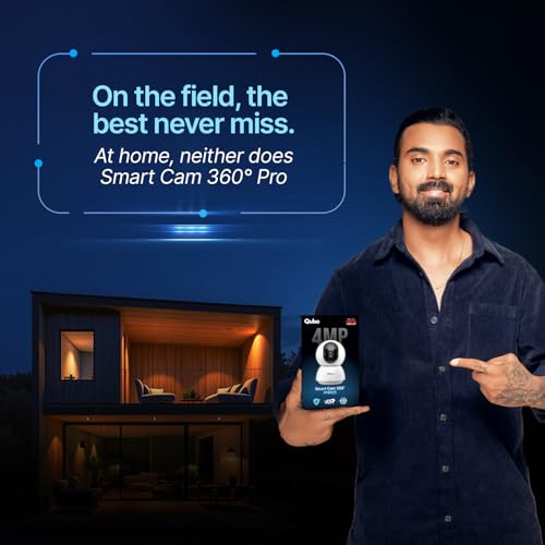 Image of Qubo Smart Cam 360 Pro 4MP by Hero Group [2026 Edition]| STQC Certified | Color Night Vision | 360 Panoramic Monitoring |App Alerts | 2-Way Talk | AI Person Detection | Cloud & SD Card Support