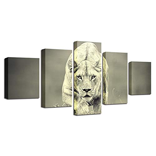 Impression sur toile lionne haute définition motif moderne pour grand mur