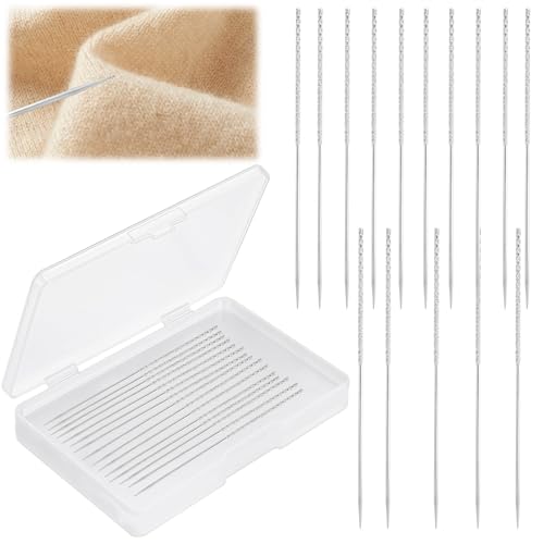 15Pcs Snag Repair Tool,0.03" x 2.36" Snag Nab It Tool,Snag Repair Needle,Leather Craft Sewing Needle Breakage Repair Tool for Knitwear Care and Fabric Maintenance