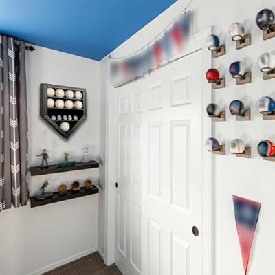 Verani Baseball and Baseball Bat Display Case Lockable Wood Cabinet Rack Holder for Baseball Shadow Box with UV Protection Acrylic Door Wall Mount Display Cabinet for Baseball Enthusiast Collectible