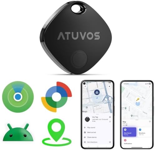ATUVOS 2026 New Dual System Air Tracker Tag-1 Pack, Compatible with Apple Find My (iOS) & Google Find Hub (Android) [Not for Huawei], Bluetooth Tracker Smart Tag for Keys, Luggage, Backpack, Suitcases