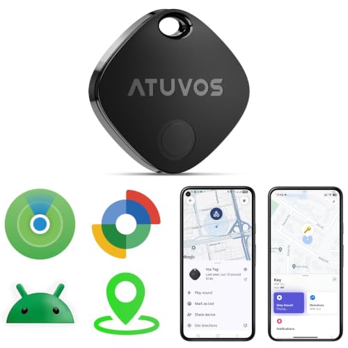 Image of ATUVOS 2026 New Dual System Air Tracker Tag-1 Pack, Compatible with Apple Find My (iOS) & Google Find Hub (Android) [Not for Huawei], Bluetooth Tracker Smart Tag for Keys, Luggage, Backpack, Suitcases