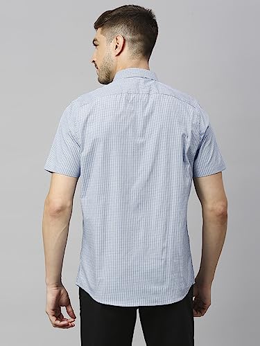 Image of Thomas Scott Mens | Half Sleeve Checkes | Printed | Slim Fit | 100% Cotton | Spread Collar | Shirts