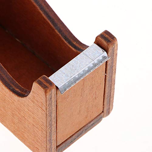 Lindo e resistente cortador de fita para mesa de escritório, cortador de fita de madeira, organizado