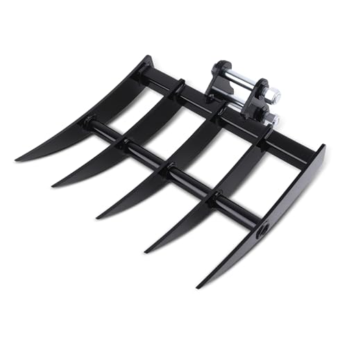 maXpeedingrods Mini Excavator Rake Wide Backhoe Rake for 0.8-1.5T Excavators Hydraulic Tilt Excavator & Backhoe Attachment for Excavator