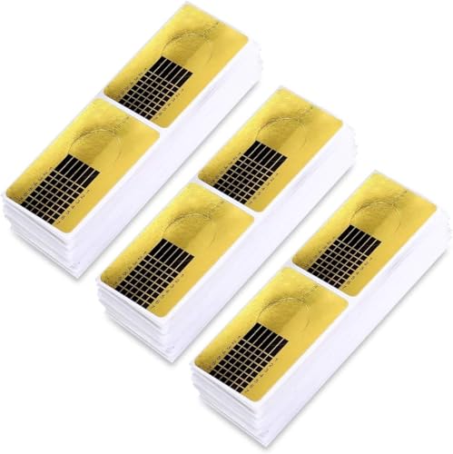 Henmeili 120 Pezzi Cartine Extension Model per UV Gel Nail, Cartine Oro Nail Art Per Ricostruzione Allungamento Unghie