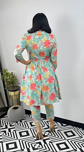 Image of Yashika Women's Cotton Blend Trendy Printed Kurti with Bottom |Kurti Set for Women