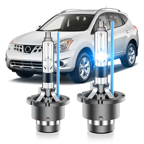SENROBO Suitable for Nissan 2008-2013 Rogue 2002-2009 Altima D2R HID Xenon Headlight Bulbs, 350% Brightness, Low Beam Light Bulb, 8000K White Blue, Plug and Play, Pack of 2